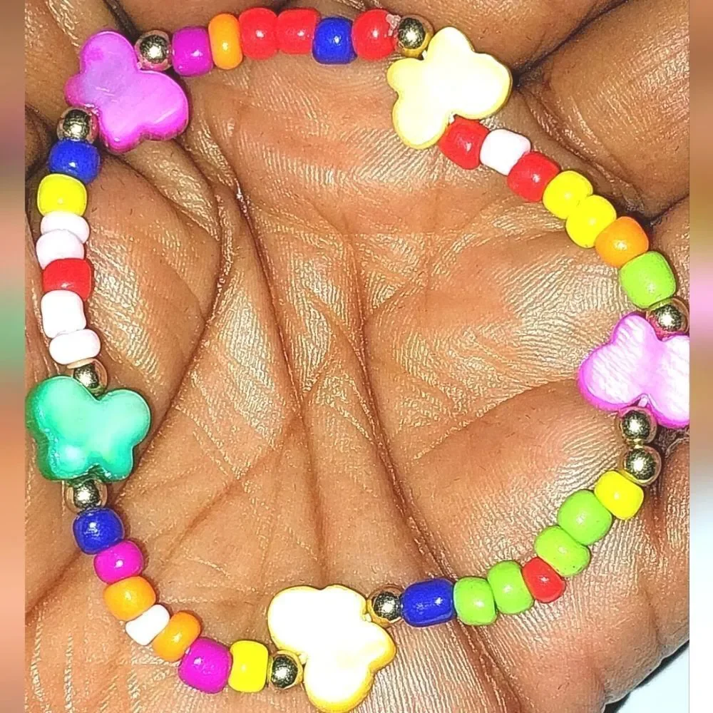 Girls Colorful  Butterfly Bracelet - Picture 3 of 7